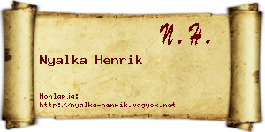 Nyalka Henrik névjegykártya